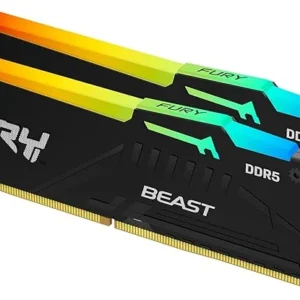 Kingston FURY Beast RGB 64GB 5600MT/s DDR5 CL40 DIMM Desktop Memory (Kit of 2) | Intel XMP 3.0 | Infrared Sync Technology | Overclocking Stability | KF556C40BBAK2-64